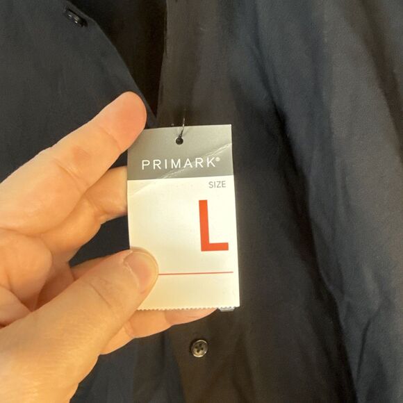 Men’s Primark Black Short Sleeve Button Down Shirt Size Large NWT - Picture 6 of 12